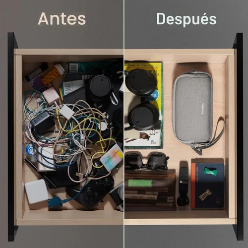 Miniatura 9 de tomtoc Estuche Organizador Electrónico de Viaje, Bolsa Táctica Resistente al Agua de Doble Compartimento para Organización de Cables, Almacenamiento