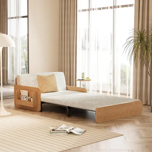 Miniatura 5 de Lartis Sofá cama tapizado, sofá cama multifuncional, funda de tela extraíble