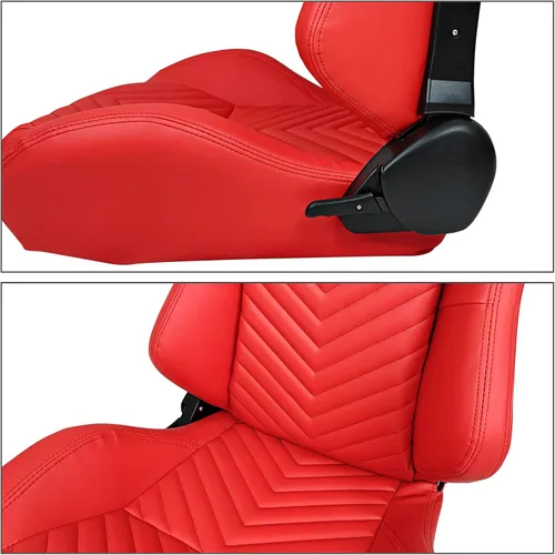 Miniatura 4 de FREEMOTOR802 Asientos universales de carreras, asientos deportivos reclinables con control deslizante de doble bloqueo ajustables, 1 par