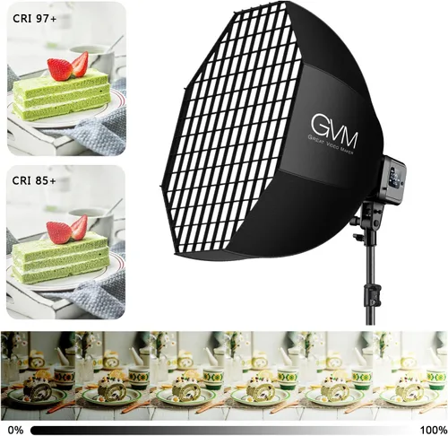 Miniatura 4 de GVM SD80S - Kit de luz de video COB de 80 W, iluminación continua de 5600 K para fotografía con montaje Bowens Softbox y soporte, 8 efectos de kit