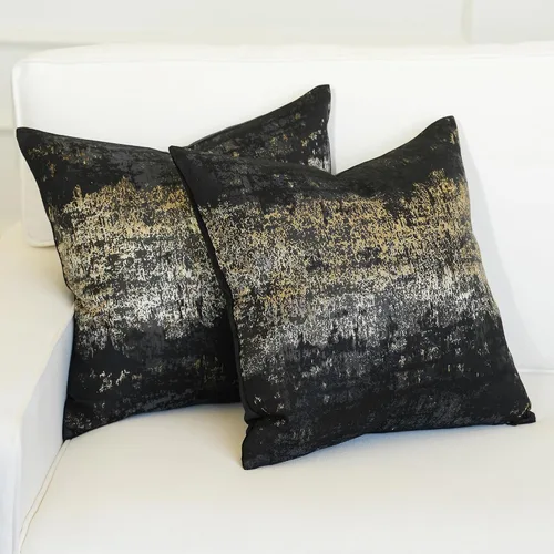 Miniatura 22 de THE-TINOART Fundas de almohada de estilo rústico moderno de 18x18, fundas de almohada decorativas tejidas en jacquard beige y dorado para sofá