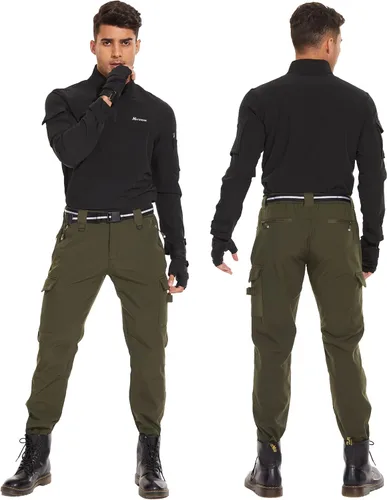 Miniatura 2 de NATUVENIX Snow Pants Men Ski Pants Men Water Resistant Hiking Pants for Men Fleece Lined Tactical Work Snowboard Pants