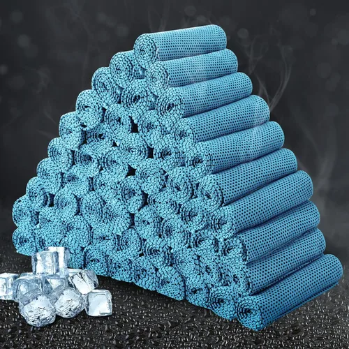 Miniatura 16 de Honoson Toalla de enfriamiento a granel – Toallas frescas para cuello y cara, microfibra transpirable y deportiva para gimnasio, yoga, viajes, Azul
