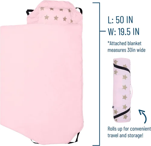 Miniatura 3 de Wildkin - Tapete para tomar la siesta, moderno y todo en uno, con almohada para infantes (niñas o niños), tamaño perfecto para la guardería