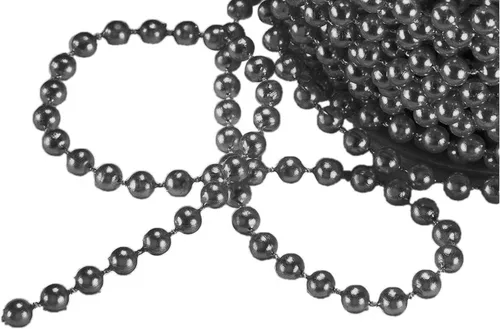 Miniatura 2 de Perlas de plástico de perlas de imitación de 0.157 in en un rollo de cuerda, color negro