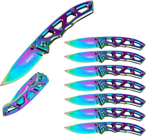 Miniatura 12 de Dispatch Cuchillo de bolsillo plegable con hoja y mango de titanio de color de acero inoxidable 8cr, bloqueo de seguridad integrado para militares