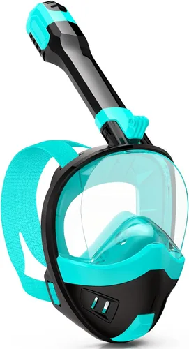 Miniatura 12 de Full Face Snorkel Mask, Snorkeling Gear for Adults Kids with Latest Dry Top Breathing System and Detachable Camera Mount, with 180 Degree Panoramic