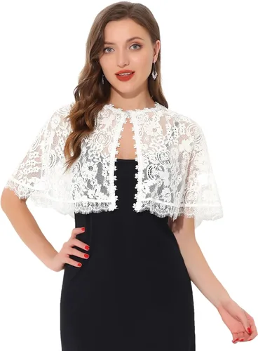 Allegra K Chales de encaje para mujer, vestido de noche, capa de boda, bolero