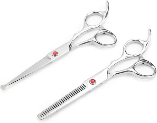 Miniatura 7 de Tijeras de peluquería, Tijeras de adelgazamiento de corte Conjunto de tijeras texturizantes para el cabello Salón de la Familia de Diente Plano