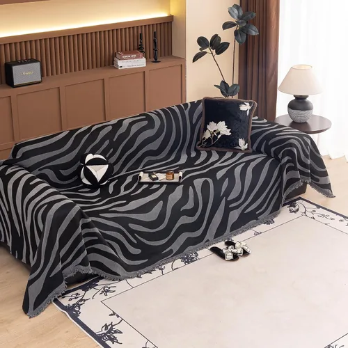 Miniatura 62 de ROOMLIFE Funda de sofá con estampado de leopardo para sofá de 3 plazas, lavable, protector de muebles para perros, funda de sofá suave