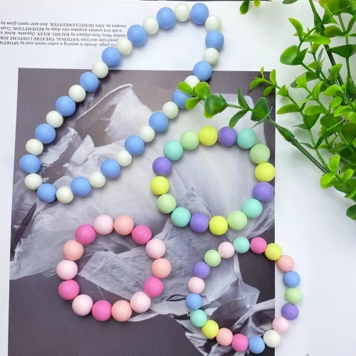 Miniatura 6 de Jmassyang 800 cuentas redondas de plástico pastel acrílicas de color caramelo de 0.236 pulgadas (0.236 in), mezcla de colores caramelo, cuentas