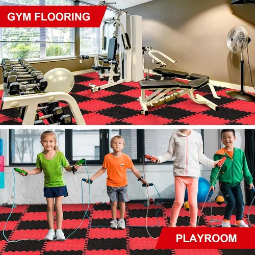 Miniatura 5 de Ecally 100 piezas de alfombrillas de espuma para gimnasio de 12 x 12, alfombrillas de piso de espuma para gimnasio en casa, cubren 96 pies