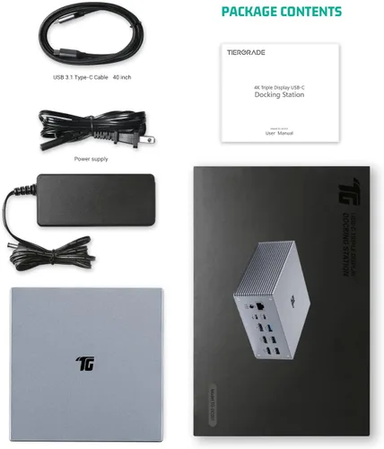 Miniatura 9 de Estación de acoplamiento USB-C con HDMI y DP 4K duales, 6 puertos USB, ranuras para tarjetas SD/TF, carga USB-C PD de 60 W, pantalla triple