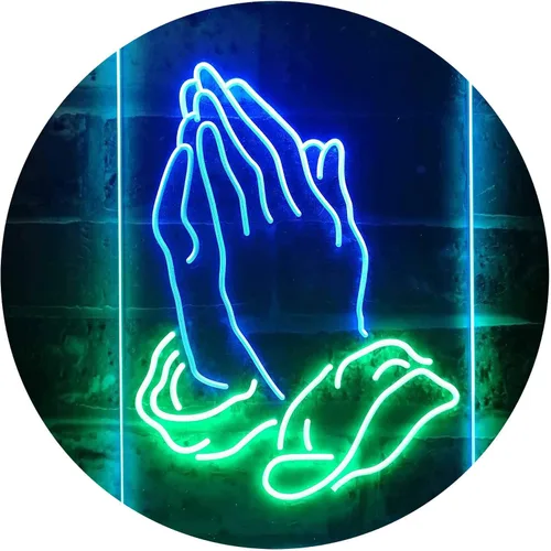 Miniatura 19 de ADVPRO Praying Hands Home Display Dual Color LED Neon Sign Blue & Red 8.5" x 12" st6s23-i3264-br