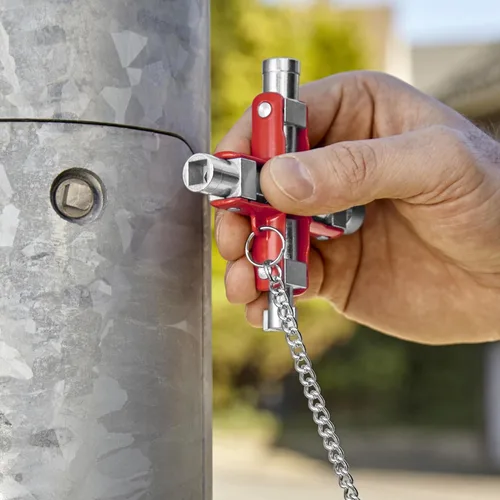 Miniatura 2 de KNIPEX 00 11 06 Llave universal para gabinete de control, color rojo