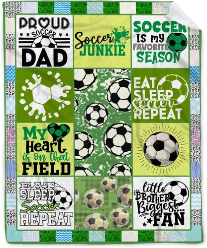 Miniatura 72 de Manta de fútbol para niñas, regalos de fútbol para niñas y niños, manta de franela de forro polar suave y cálida para niñas, regalos de fútbol