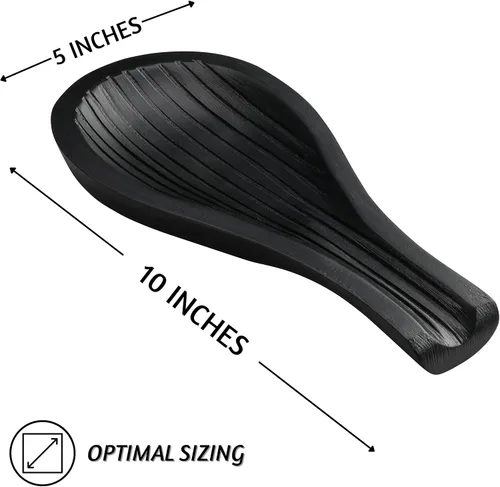 Miniatura 3 de Soporte para cuchara o soporte para cuchara para encimera de cocina (1, negro)
