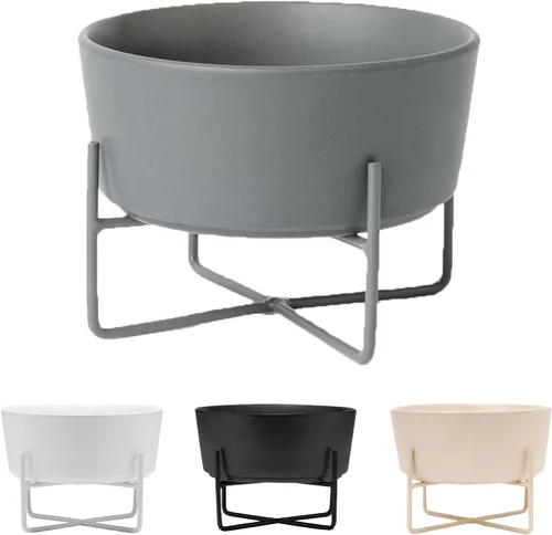 Waggo Simple - Soporte sólido para cuenco y cuenco para perro, soporte de hierro individual con comedero de cerámica individual o cuenco de agua