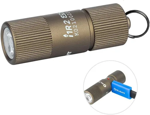 Olight I1R 2 Eos - Linterna de llavero pequeño de 150 lúmenes, recargable, con batería incorporada y cable de Carga USB, para campamento,