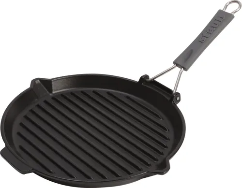 Miniatura 3 de Staub Parrilla plegable rectangular de hierro fundido de 13.4 x 8.3" - Negro mate, fabricada en Francia