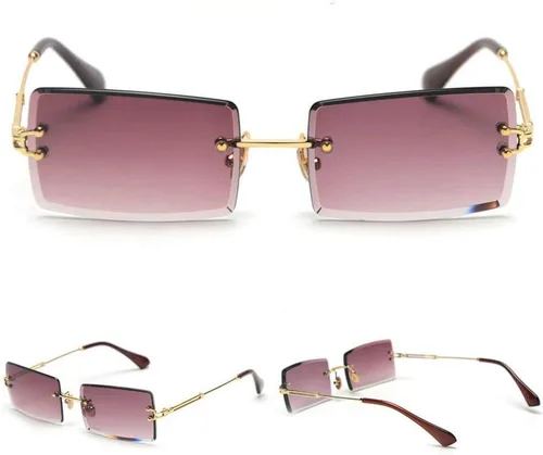 Miniatura 3 de MINCL - Gafas de sol rectangulares pequeñas para mujer, ultraligeras, color caramelo, sin marco
