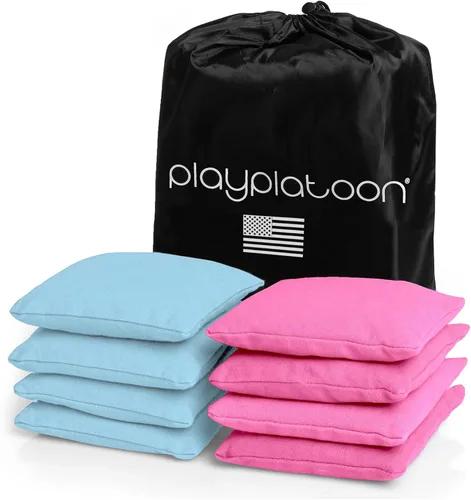 Miniatura 30 de Bolsas de cornhole de tela de pato resistentes a la intemperie premium de Play Platoon - Juego de 8 bolsas de frijoles para juego de Corn Hole