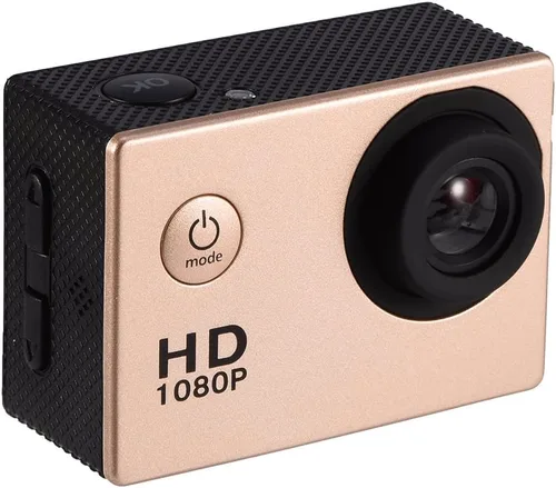 Miniatura 2 de Mini cámara deportiva, 2 pulgadas, 1080P, pantalla LCD completa, cámara de acción 4K 98.4 ft con mini videocámara accesorios de montaje, soporte, oro