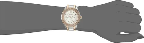 Miniatura 3 de Bulova Reloj de pulsera de cristal multifunción 98N100 para mujer, plateado, Vestido