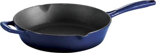 Miniatura 13 de Tramontina Bestow - Sartén de hierro fundido esmaltado con tapa, sartén de 12 pulgadas, color azul