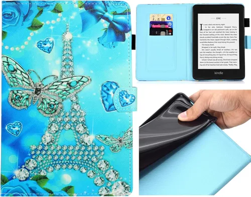 Miniatura 10 de Funda para Kindle Paperwhite, ranuras para tarjetas ligeras y delgadas con funda de encendido y apagado automático para Amazon Kindle Paperwhite