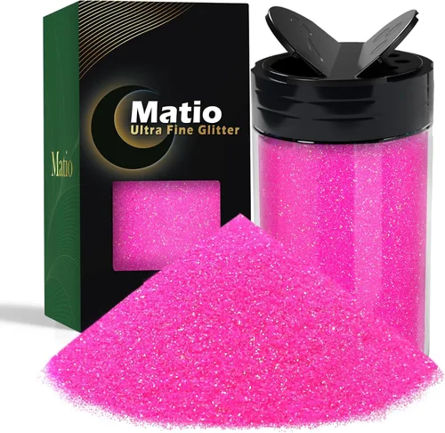 Miniatura 17 de Matio Polvo iridiscente de purpurina ultra fina, 7.76 onzas/7.76 oz verde esmeralda para manualidades, copos de lentejuelas metálicas de 1/128