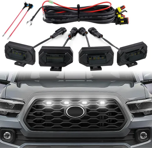Miniatura 14 de Seven Sparta 4 luces LED para parrilla con adaptador de fusible compatibles con parrilla delantera Toyota Tacoma TRD Pro OEM 2016-2023
