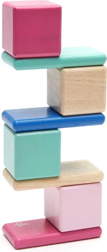 Miniatura 5 de Juego de bloques de madera magnéticos Tegu Pocket Pouch de 8 piezas, Blossom