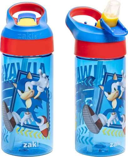 Miniatura 13 de Zak Designs Minecraft - Botella de agua para niños con popote y asa de transporte integrado, hecha de plástico, diseños de botellas de agua a prueba