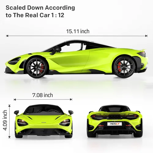 Miniatura 5 de MIEBELY Carro de Control Remoto, McLaren Rc Cars con Licencia Oficial Escala 1/12 7.4V 900mAh Carro de Juguete con Modelo Rápido de 12km/h Faro