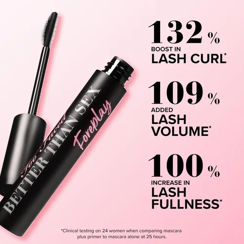 Miniatura 3 de Too Faced Better Than Sex Foreplay Mascara Primer Waterproof Eyelash Primer for Volume and Length Nourishing Argan Oil + Grape Seed Oil Formula