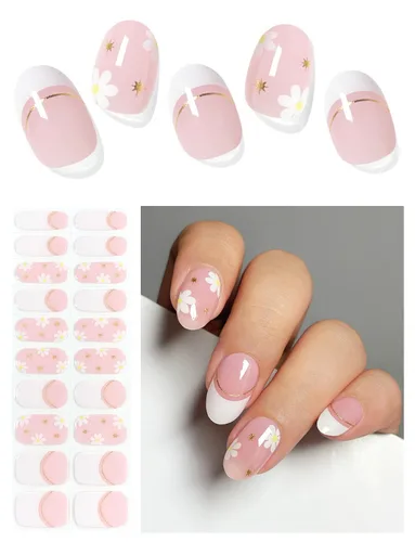 Miniatura 13 de AutyaMee Tiras de uñas de gel semicuradas (limón fresco), 20 unidades de envolturas de uñas de gel, calcomanías, calidad de salón, arándano, verano