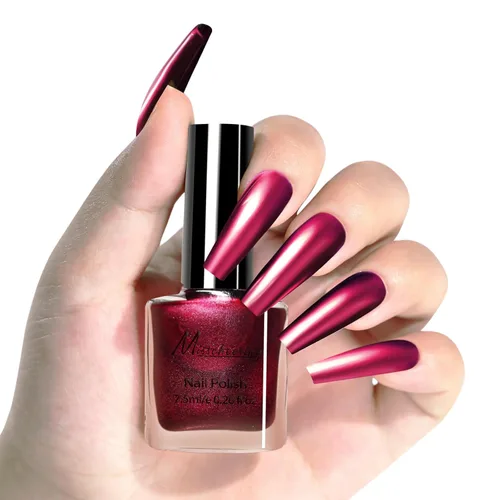 Miniatura 9 de Esmalte de uñas marrón metálico con efecto espejo, duradero y de secado rápido, brillante cromo para manicura DIY (012#TJ, 6ml)