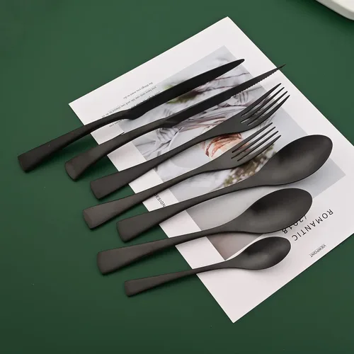 Miniatura 6 de Cucharas negras mate, cucharas pequeñas de postre de 6.0 pulgadas, mini cucharas de acero inoxidable 18/10 para café, helado, pudín, yogur, cucharas