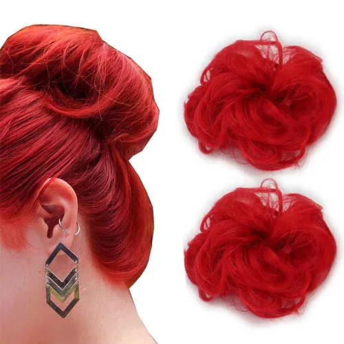 Miniatura 25 de 2 extensiones de cabello ondulado y grueso para mujer, de color negro natural, fibra sintética resistente al calor, para belleza, fiestas, uso