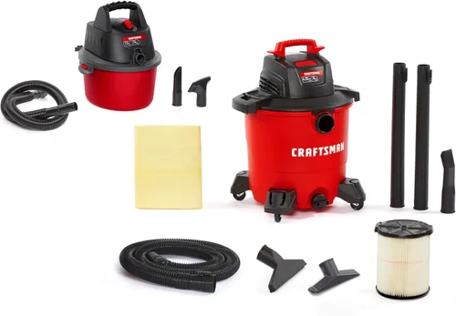 CRAFTSMAN CMXEVBE17590 Aspiradora húmeda y seca con filtro, bolsa para polvo, manguera, accesorios y CRAFTSMAN CMXEVBE17250 2.5 Gal. Aspiradora