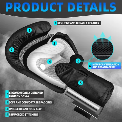 Miniatura 2 de Guantes de boxeo para hombres y mujeres, guantes de entrenamiento profesional de sparring Muay Thai, guantes de saco de boxeo pesado para adultos