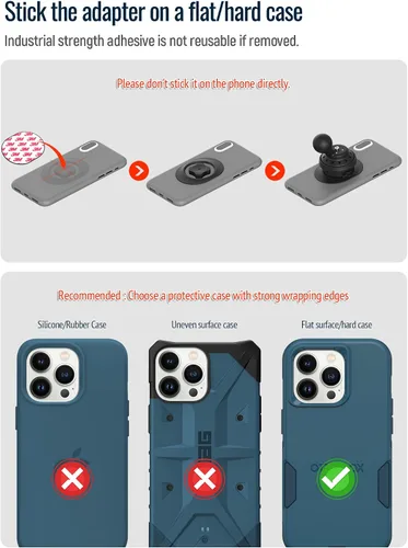 Miniatura 7 de sincetop Soporte universal de teléfono para motocicleta con bola de 1 pulgada con módulo amortiguador de vibraciones, motor de liberación rápida