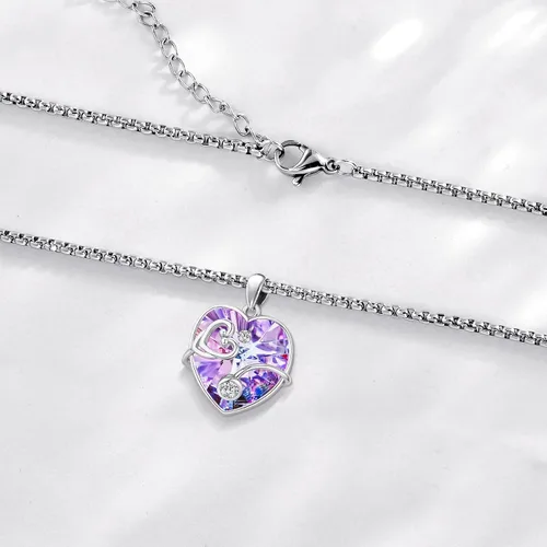 Miniatura 43 de Collar de alas de ángel de plata de ley 925, ángel de la guarda, enfermera RN caduceo, dije de ángel de cristal, joyería de regalo para mujer