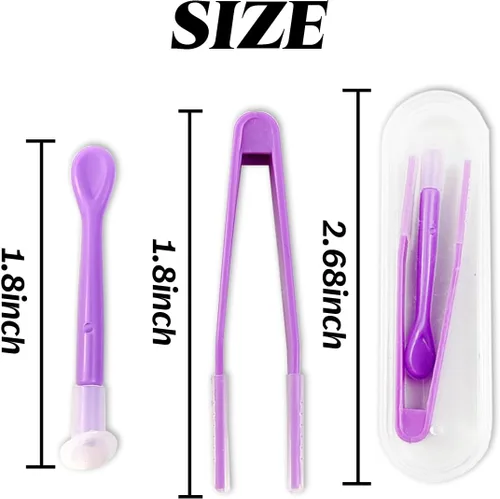 Miniatura 2 de ROYHOO Juego de 20 fundas de herramientas de inserción y removedor de lentes de contacto coloridas, pinzas de contacto portátiles con punta suave
