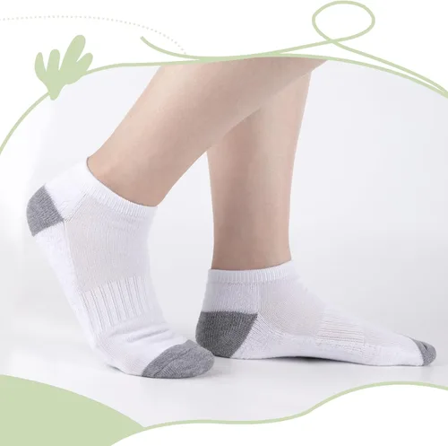 Miniatura 6 de Comfoex 10 pares de calcetines para niños de 4-6, 6-8, 8-10 años, calcetines deportivos de corte bajo para niños, calcetines cortos medio acolchados