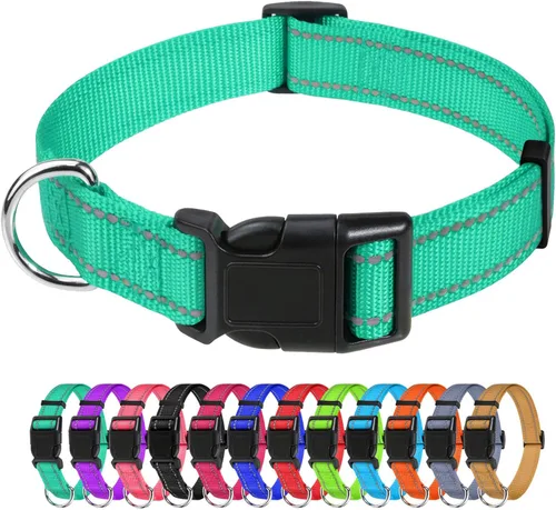 Miniatura 10 de TagME Collares de nailon reflectantes para perros, collar ajustable clásico para mascotas con hebilla de liberación rápida para perros pequeños