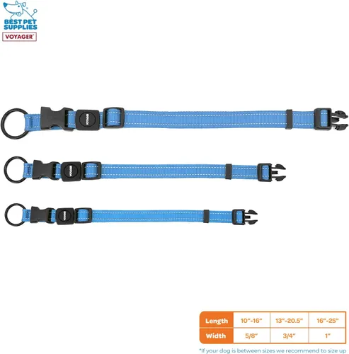 Miniatura 4 de Best Pet Supplies Voyager - Correa o collar reflectante para perro con asa de neopreno, para cachorros de raza pequeña, mediana y grande, bonita