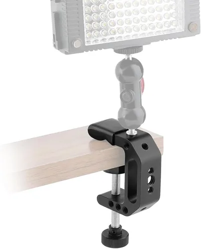 Miniatura 3 de CAMVATE Abrazadera C de aluminio con enchufe hembra de 1/4"-20 y 3/8"-16 para mesas de montaje en escritorio (2 piezas) - 2541