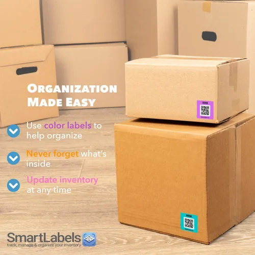 Miniatura 5 de Smart Labels Paquete de 48 calcomanías de código QR (modernas) fabricadas en Estados Unidos, etiquetas de código QR para almacenamiento